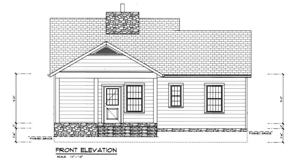 Blueprint drawing of a house